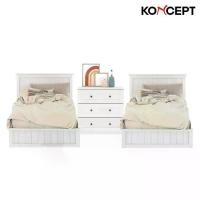 ราคา Koncept Furniture ชุดห้องนอน ขนาด 3.5 ฟุต 2 ชิ้น รุ่น Moneta สีขาว (1729589137332668666)