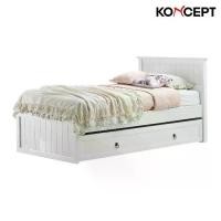ราคา Koncept Furniture เตียง 3.5 ฟุต รุ่น Melona สีขาว (124x213x109 ซม.) (1729579543653878010)