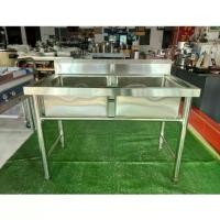 ราคา ซิ้งค์ล้างจานสแตนเลส อ่างล้างจาน 2 หลุม แข็งแรง ทนทาน ขนาด 120*60*80 (1730321972704152020)