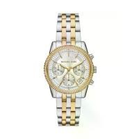 ราคา Michael KorsMK 7532 Ritz Chronograph White Dial Two-Tone Stainless Steel Strap Ladies Watch 35 MM นาฬิกาข้อมือ นาฬิกาผู้หญิง (1731191777610532627)