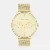 ราคา Calvin Klein Dress CK25200372 Women Gold Chronograph Mesh Watch 38 mm. (1731001162822290195)