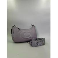 ราคา (Second-hand) Coach CJ608 Teri Shoulder Bag Signature Quilting Leather Crossbody Mist (Lilac) (1730857760889932798)