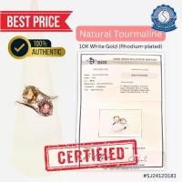 ราคา แหวนทองคำขาว 10K WG Ring with Pink Tourmaline (1.52ct) + Yellow Tourmaline (1.61ct) พร้อมใบเซอร์มีรูปภาพ (1731615282568137042)