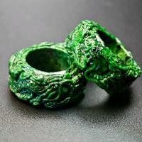 ราคา แหวนหยกมังกรแกะสลักสีเขียวเข้ม 69 มิล หยกแท้ หยกพม่า Jadeite type a (1731752089316133350)