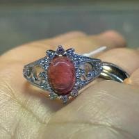 ราคา แหวนทับทิมแท้ ธรรมชาติ ใสๆตัวเรือนเงินแท้92.5%ชุบทองคำขาว ชุดมงคล ประจำวัน (1730025296837446086)