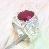ราคา แหวนพระพิฆเนศ แหวน เงินแท้ ทับทิม สีเลือดนก พลอย CZ YTG-11931 YTGEMS (1731709356053268964)