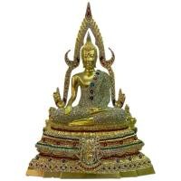 ราคา พระพุทธชินราช เนื่อทองเหลืองปิดทอง ประดับคริสตัล หน้าตัก 9นิ้ว (1730095374643006032)