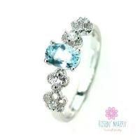 ราคา Rosen'marry/แหวนพลอยโทปาสฟ้า ตัวเรือนเงินแท้925 แหวนพลอยแท้เสริมดวง ฟรีผ้าขัดเงิน จัดส่งฟรี RR021 (1729839515399523266)