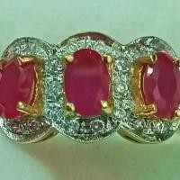 ราคา แหวนทับทิม ล้อมเพชร พลอยสังเคราะห์ (1729881237671545667)