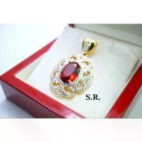 ราคา ARkenshop1 S.R.จี้ทอง จี้ทับทิม น้ำหนักรวม 18 กะรัต ล้อมเพชร เม็ดละ 0.03 กะรัต เพชรน้ำ 100 พร้อมใบรับรองสินค้าเคลือบทองคำแท้ 100% มีบริการเก็บปลายทาง (1731208235092510331)