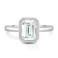 ราคา แหวนเงินแท้ 925 CZ Zircon Emerald Cut สไตล์คลาสสิค เพิ่ม Bezel ให้ดูเก๋ (1731712741667342580)