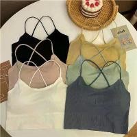 ราคา ชุดชั้นใน เสื้อท่อนบน ไร้ตะเข็บ วัสดุผ้าไหมน้ำแข็ง ดีไซน์ไขว้หลัง สวย มีฟองน้ำกันย้อนแสง เหมาะสำหรับใส่ด้านใน สายสปาเก็ตตี้ฐานเสริมหน้าอก สำหรับผู้หญิง แผ่นแปะ เป้า กางเกงใน เพื (1731371488019711494)