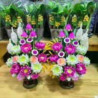 ราคา ดอกบัวดินไทยปั้นประดิษฐ์ จัดรวมบัว2สี งานดอกไม้ประดิษฐ์ (1730769212000471385)