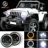 ราคา ไฟหน้าจักรยานยนต์ LED 7นิ้ว สำหรับรถ เช่น Jeep Wrangler ระยะไกล 110 สเตอร์ พร้อมฟังก์ชันการกระพริบ แฟลช เบรค หน้า ไฟเลี้ยว สำหรับการแต่งรถ (1732240373570045799)