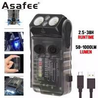 ราคา Asafee V20 EDC พวงกุญแจไฟฉาย LED พลังงานสูง ขนาดเล็ก 1000LM แบบพกพา Type-C ชาร์จได้ ไฟฉายพกพา พร้อมแม่เหล็ก UV Beep แฟลช โคมไฟ (1732609782579430465)