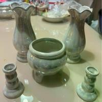 ราคา ชุดแจกัน​ ชุดหน้าพระ แจกัน กระถางธูป เชิงเทียน ((สีขาวมุก))จัดเซ็ต ขนาดแจกัน 5 นิ้ว กระถางสามขา 4 นิ้ว เชิงเทียนหลอด 2.5 นิ้ว (1729627949645728609)