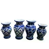 ราคา แจกัน แจกันลายคราม ((คู่))ขนาด 4" และ 5"งานเเฮนเมด เกรดพรีเมี่ยม เนื้อหนา เกรด A (1731781807574977204)