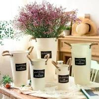 ราคา กระถางดอกไม้ กระป๋องสังกะสี ถัง มีหูจับ เชือก สไตล์วินเทจ Vintage แจกัน (1730107277575031201)