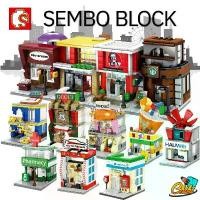 ราคา ตัวต่อ ร้านค้า Sembo Block ชุดร้านค้า streetview Set 1 บล็อกบัสเตอร์ (1732674219881367319)
