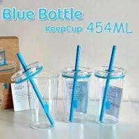 ราคา Blue Bottle Coffee Clear Cold Tumbler 450ml แก้วกาแฟพร้อมหลอด ฟรีสําหรับรถสํานักงาน แก้วมัคสำหรับเดินทางพร้อมฝาปิด ทำจากพลาสติกฟางข้าวสาลีสามารถนำกลับมาใช้ใหม่ได้ ไม่มีลาย ขวดน้ำ (1732296228069541353)