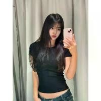 ราคา เสื้อยืดคอกลม สีดำ แขนสั้น สไตล์สาวฮอต สไตล์อเมริกัน มาริโอ้ เสื้อ ปุ๋ย (1732118423526607271)