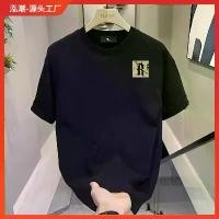 ราคา 2024 New Men's Short Sleeve T shirt American style short sleeve loose round neck T-shirt online blood (1732633993608332380)