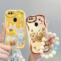 ราคา เคสนิ่มสำหรับ OPPO F9 3D เคสโทรศัพท์ลายการ์ตูน ชีส หมี ขนมปัง OPPO F9 ครีม ขอบหยักพร้อมสายคล้องสร้อยข้อมือ (1729705768391969716)