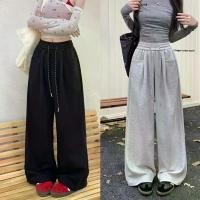 ราคา Korean DressWomen's PantsSweatpants, High Waist Pants, Pants for Fat Girls, Autumn Drawstring Pants (1732032799556864718)