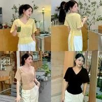 ราคา M04-รุ่น Velvet Wrap Top เสื้อคอวีผูกเอว ผ้ากำมะหยี่นิ่ม ยืดหยุ่น จัดส่งเฉพาะจุด (1732670377844180558)