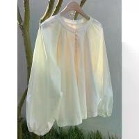 ราคา เสื้อท็อป ดีไซน์ไม่ซ้ำใคร เก๋ไก๋ฝรั่งเศส ฤดูใบไม้ร่วง 2024 มาใหม่ ดีไซน์สวย แขนพัฟ Niche เสื้อเชิ้ตคอกลมแขนยาว สำหรับผู้หญิง เสื้อผ้า ขาวม้า ผู้ หญิง เก๋ ๆ แพทเทิร์น เสื้อ (1732340363990174630)