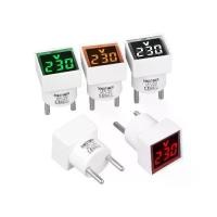 ราคา โวลต์มิเตอร์ LED สี่เหลี่ยม, แบบพกพา, ดิจิตอล, การวัดแรงดันไฟฟ้า 220V / 230V, จอภาพ, ปลั๊ก AC EU, โวลต์มิเตอร์ (1731814334513777312)