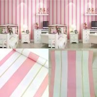 ราคา Wallpaper ลายทางสีชมพู-ขาว วอลเปเปอร์สติ้กเกอร์ ติดผนัง โมเดิร์น (1732050885367531466)