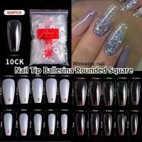 ราคา MooreChro 10#Long Ballet In The Middle, Fake Nails, PVC Nails, Long Tip Ballerina Round Square (1732066043571570458)
