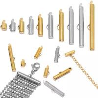 ราคา ท่อสไลด์สแตนเลส, 20 ชิ้น, ฝาปิดปลายเลื่อน, ท่อปลายจีบ, สำหรับลูกปัดเมล็ดกลม, การทำเครื่องประดับ DIY (1732412545054180655)