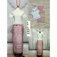 ราคา ชุดไทย ชุดเซตกระโปรง เสื้อลูกไม้+กระโปรงยาว ลายไทย สวยมากๆ COD (1732094302292968848)