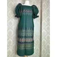 ราคา COD ชุดเดรสผ้าไทย ชุดไทย ชุดสาวอวบ ฟรีไซร์ (1732233423171454649)