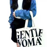ราคา กระเป๋าโท้ทผ้าแคนวาสสำหรับผู้หญิง gentlewoman นุ่ม ชุดไทย สีดำและสีขาว จี้เล็ก มีซิป กระเป๋า SS24 ดีไซน์รูปดาว (1731476280813848389)