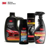 ราคา 3M แชมพูล้างรถ น้ำยาล้างรถ สูตรผสมแวกซ์ 2in 1 + เคลือบกระจกป้องกันน้ำเกาะ PN08889LT + สเปรย์เคลือบเงา สูตรเสริมความเงา PN39034LT + 3M ผลิตภัณฑ์เคลือบเงาเบาะหนังและยางดำ ขนาด 400ml. PN39041A (172964153