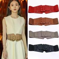 ราคา เข็มขัดคาดเอวผู้หญิง แฟชั่นผู้หญิง สีดำ สีแดง แข็ง ยืด ยางยืด กว้าง ชุดหญิง เครื่องประดับผู้หญิง เข็มขัด HY (1729763216849144594)