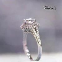 ราคา ER-1047 Elise's Jewelry เครื่องประดับผู้หญิง แหวนเพชร CZ เกรดพรีเมี่ยม น้ำ 100 D color หน้าเพชรขนาด 1.2 กะรัต (1732283916433720350)