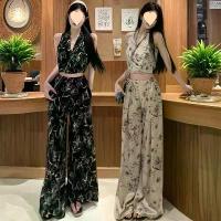 ราคา ชุดทูพีซ สไตล์อ่อนโยน แฟชั่นวัยรุ่น สาวฮอต เสื้อเชือกแขวนคอ ฤดูร้อน มาใหม่ เอวสูง พิมพ์ลายหมึก กางเกงขายาว ลำลอง ชุด เซต ทานตะวัน อวบ ไซส์ ใหญ่ (1731941212958066262)