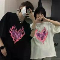 ราคา พร้อมส่ง เสื้อยืดสกรีนลายไฟ oversize แฟชั่นวัยรุ่น เสื้อวินเทจ สไตล์เกาหลี (1729601929320958844)