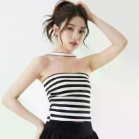 ราคา เสื้อคล้องคอ ลายทาง 2 สี ผ้ายืดใส่สบาย แฟชั่นวัยรุ่น ทรงครอป (1732626284652234300)