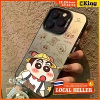 ราคา สีดำหรูหราซิลิโคนแข็งกรณีโทรศัพท์ การตั้งแคมป์ for IPhone 13 12 7Plus 14 15 11 Pro MAX 8 6 7 6S Plus X XR XS เคส หน้าจอ มือถือ (1730393314565392395)