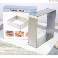 ราคา EERRTLIANG สินค้าดี ริงเค้กสแตนเลสสี่เหลี่ยม ปรับได้ อุปกรณ์เบเกอรี่ พิมพ์เค้ก (1732590171561690932)