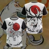 ราคา Okami Fox วิดีโอเกม เสื้อยืด แขนสั้น พิมพ์ลายทั้งตัว 3D (1732118160578349184)