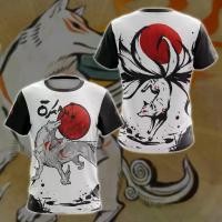 ราคา เสื้อยืดแขนสั้นพิมพ์ลาย Okami Fox วิดีโอเกม 3D ทั่วทุกมุม (1730065154890828122)