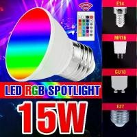 ราคา หลอดไฟ LED, OIMG, E27, ไฟ RGB, 220V, 240, สปอตไลท์สี, GU10, E14, ไฟสปอตไลท์หรี่แสงได้, 15W, หลอดไฟอัจฉริยะ, MR16, 85-265V, โคมไฟวิเศษ, สำหรับงานปาร์ตี้ที่บ้าน (1731106253793757389)