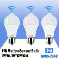 ราคา หลอดไฟ LED เซ็นเซอร์ตรวจจับความเคลื่อนไหว PIR, E27, 85-265V, 5/7/9/12/15W, หลอดไฟอัจฉริยะ, เปิดใช้งานเม็ดมีด, ไฟบ้าน, โคมไฟพร้อมเซ็นเซอร์ตรวจจับความเคลื่อนไหว, สำหรับห้องนั่งเล่น (1731652566553691808)