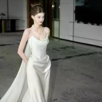 ราคา ชุดแต่งงานสีขาว, ชุดแต่งงาน, ชุดเจ้าสาว, ชุดราตรีหมั้น, วัสดุผ้าซาตินชั้นสูง, การออกแบบที่ไม่มีสายหนัง, สำหรับผู้หญิง, แสง (1732316730860538513)